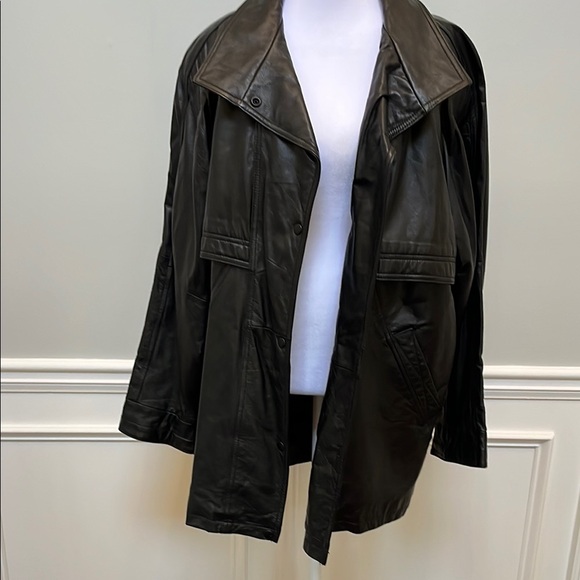 VTG Wilsons Black Leather Jacket M - Picture 5 of 6